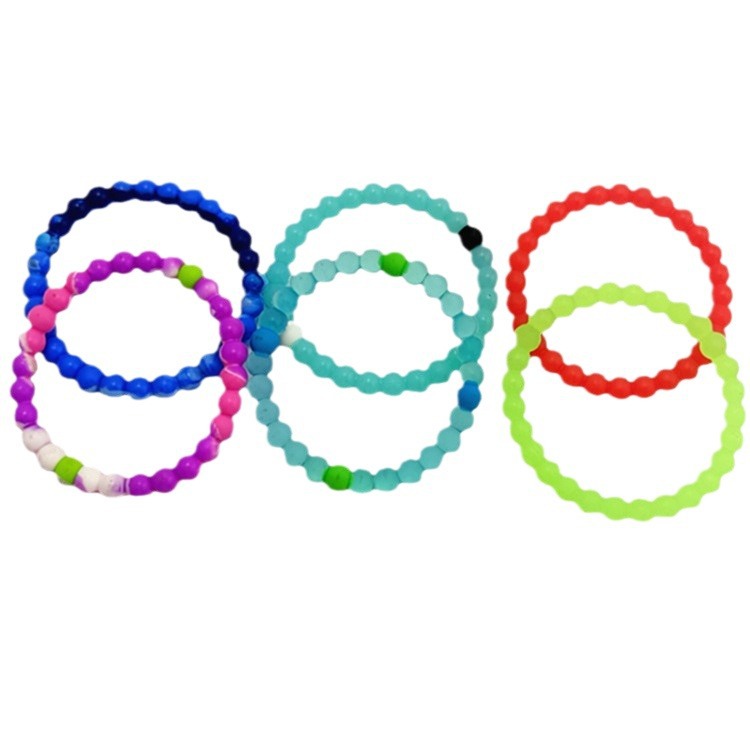Fabricante mayorista de pulseras de cuentas de silicona, joyería versátil transparente de colores mixtos para parejas, pulseras de cuentas, un imprescindible para parejas.