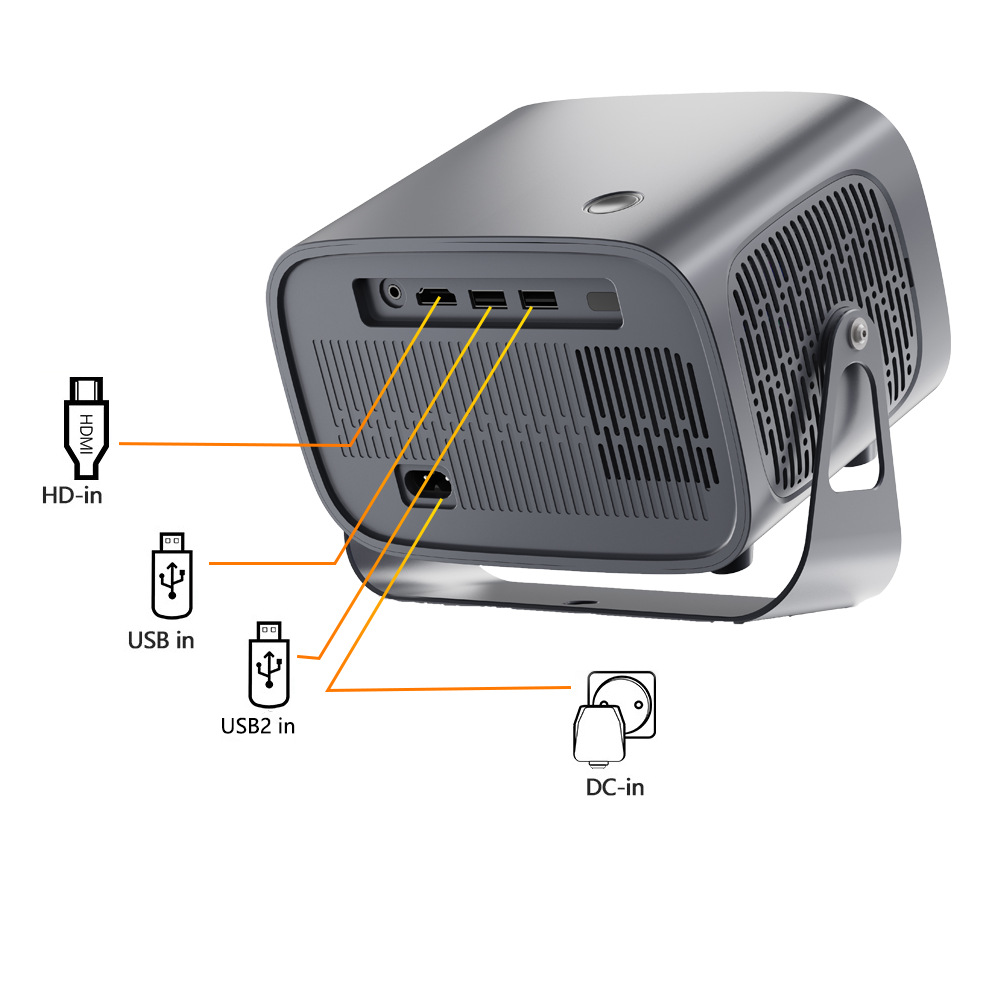Proyector portátil Android 1080P HD 360 grados giratorio con soporte proyector de oficina doméstica transfronterizo