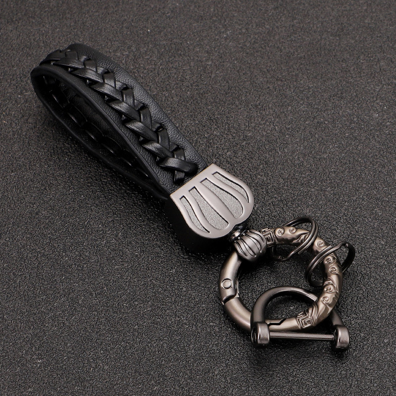 Correa de moda, cuerda de cuero, llavero de coche, colgante de alta gama, decoración simple creativa, colgante de cintura, regalo de pareja para hombres y mujeres