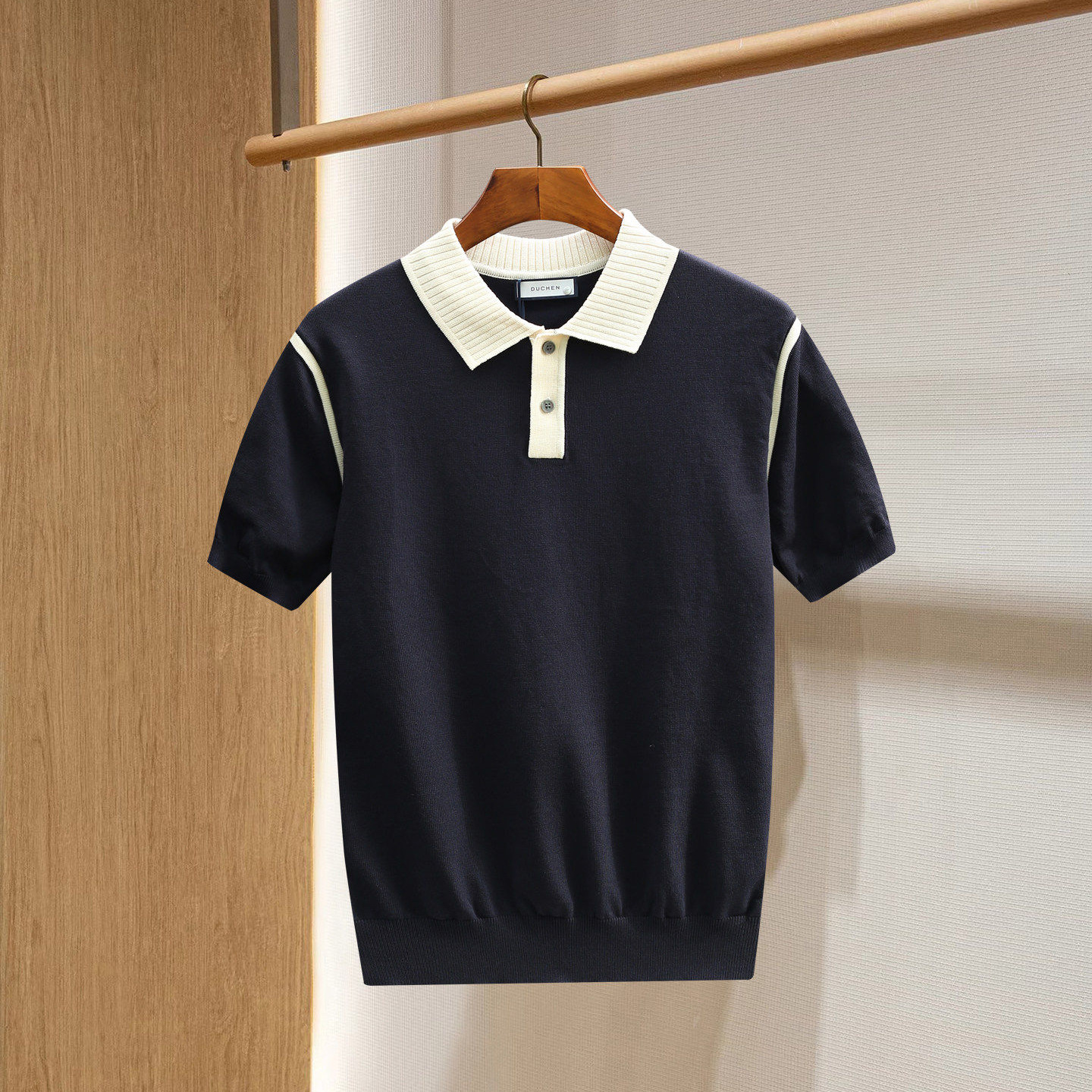 Polo camiseta de punto camiseta de manga corta camiseta de hombre paul línea tridimensional viejo qianfeng verano fábrica transfronteriza al por mayor