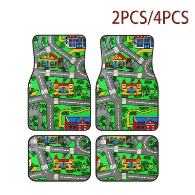 TEMU Vintage Nordic Style Car Floor Mat Carpet Four-Piece Set, Dirt-Resistant Floor Mat, Amazon TEMU Floor Mat Wholesale