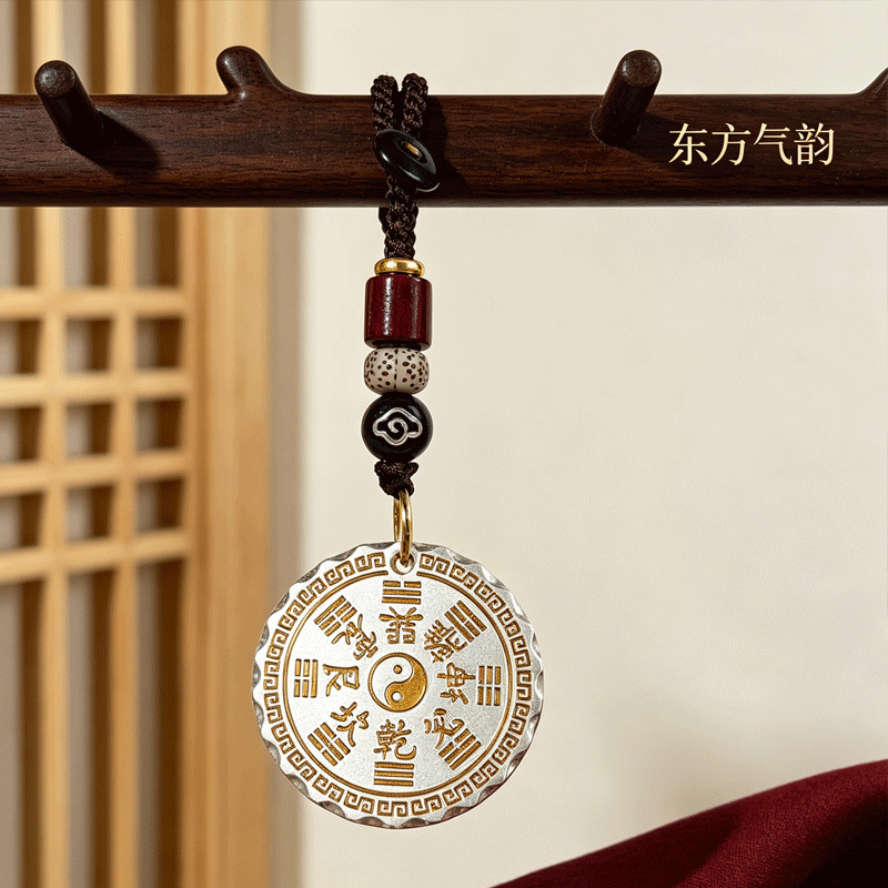 一件代发描金山鬼花钱钥匙扣国潮复古描金山鬼花钱国风护身钥匙扣