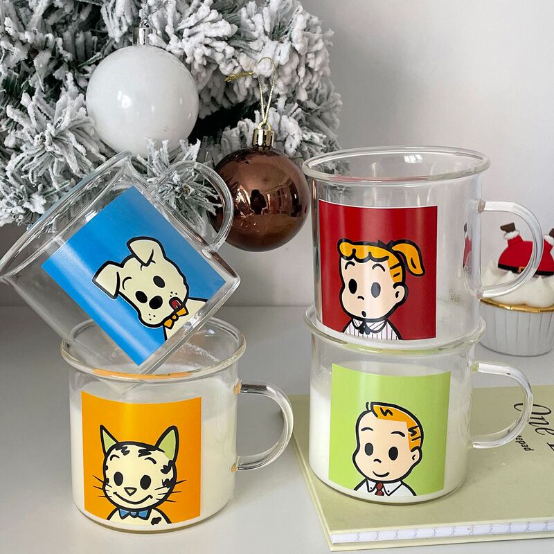Japanese-style cartoon glass breakfast cup milk cup water Cup original Tianzhi glass cup coffee cup juice cup Japanese-style cartoon glass breakfast cup milk cup water Cup original Tianzhi glass cup coffee cup juice cup