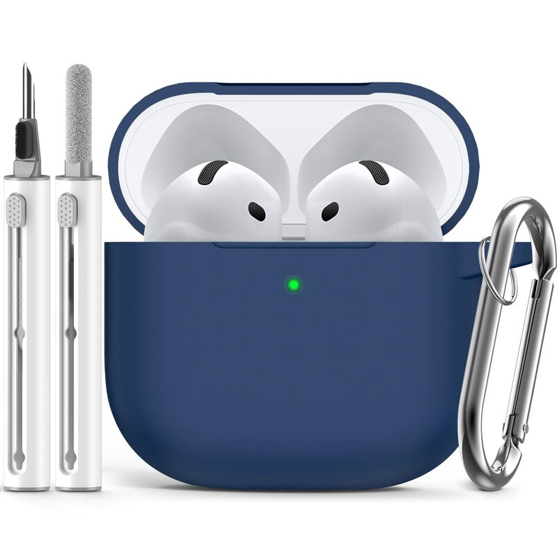 Suitable for Apple AirPods 4/5 generation protective case, silicone earphone shell, cleaning pen, and carabiner – a three-piece set Suitable for Apple AirPods 4/5 generation protective case, silicone earphone shell, cleaning pen, and carabiner – a three-piece set