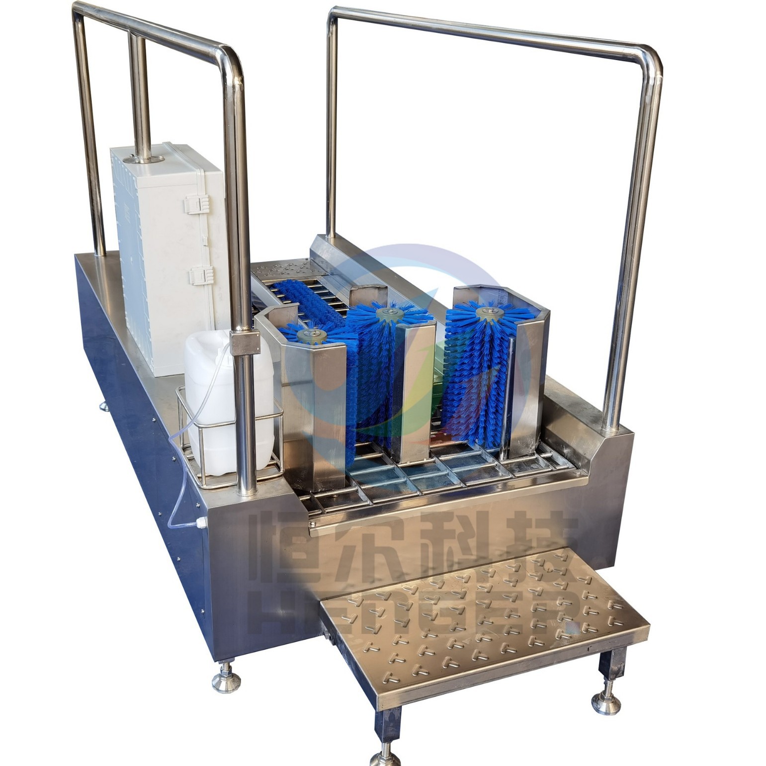 靴底靴帮清洗机 胶用靴清洁消毒机 通道式靴子清洗机