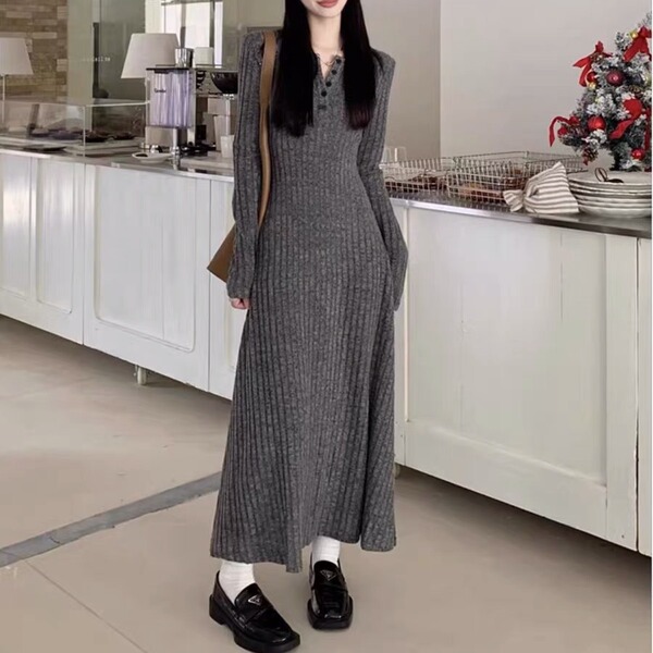 Retro knitted long-sleeve