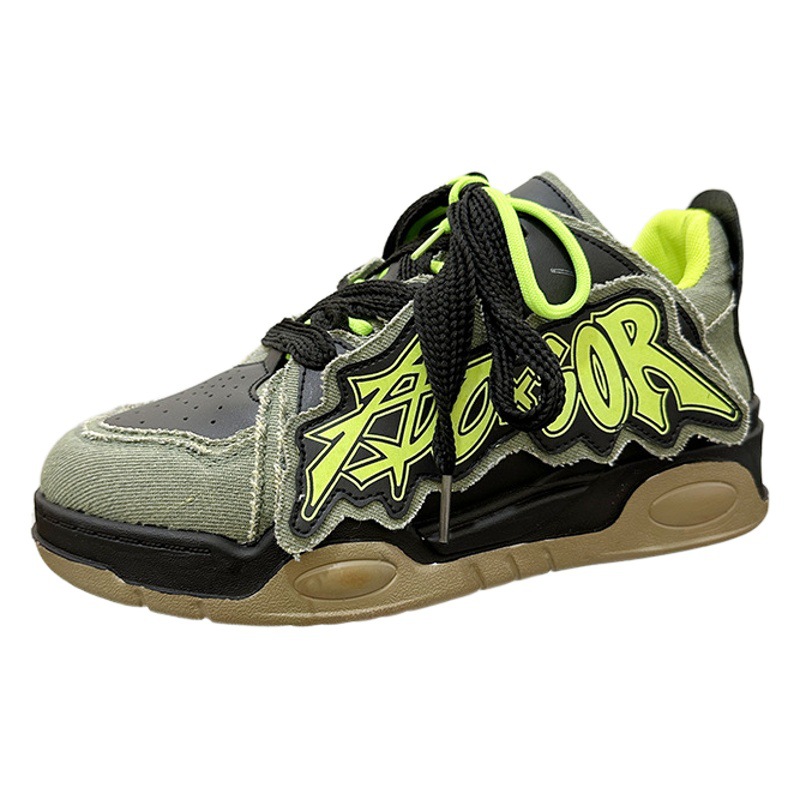 Diseño de nicho negro Guerrero versión pan zapatos casual nueva marca de moda nacional papá zapatos deportes skate zapatos en vivo