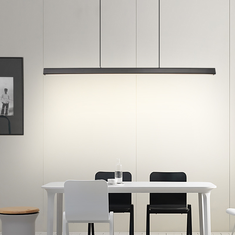 Modern minimalist restaurant chandelier minimalist dining table bar office Nordic designer word led strip lamps