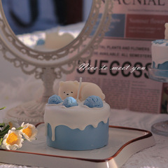 Cute bear scented candle, cute souvenir, birthday gift for bestie box, long-lasting atmosphere, cross-border wholesale