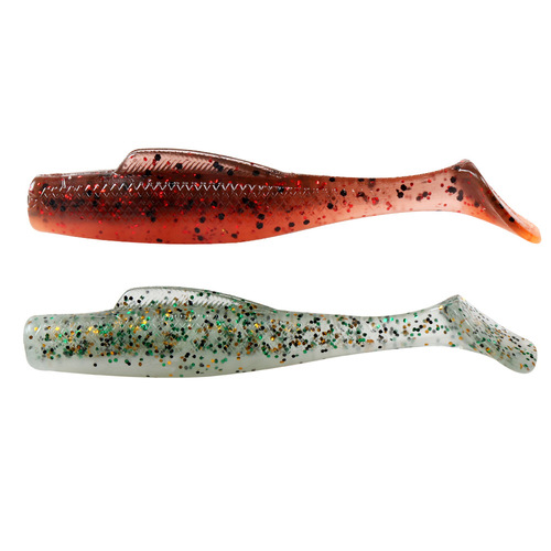 TPR Double Color T Tail Lure Soft Bait 5.5CM 1.6G 6PCS Fishing Bait