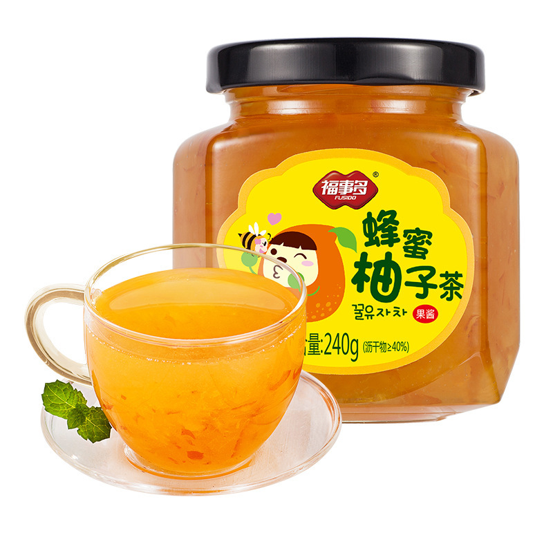 Fushiduo 240g Honey Grapefruit Tea, Lemon Passion Fruit Tea, Various Flavors Bottled Blueberry Fruit Tea, Red Date Fruit Tea