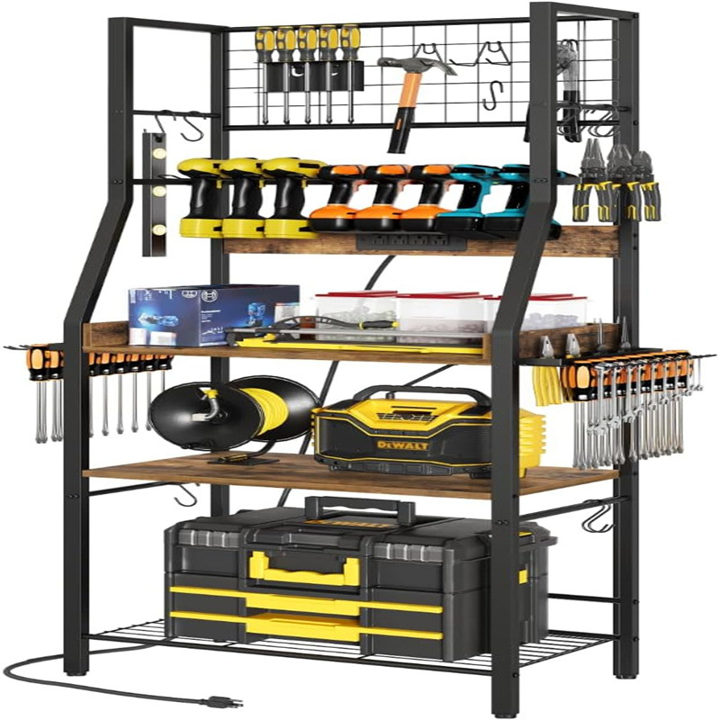 Garden tool storage rack with wheels Power tool storage box Tool…