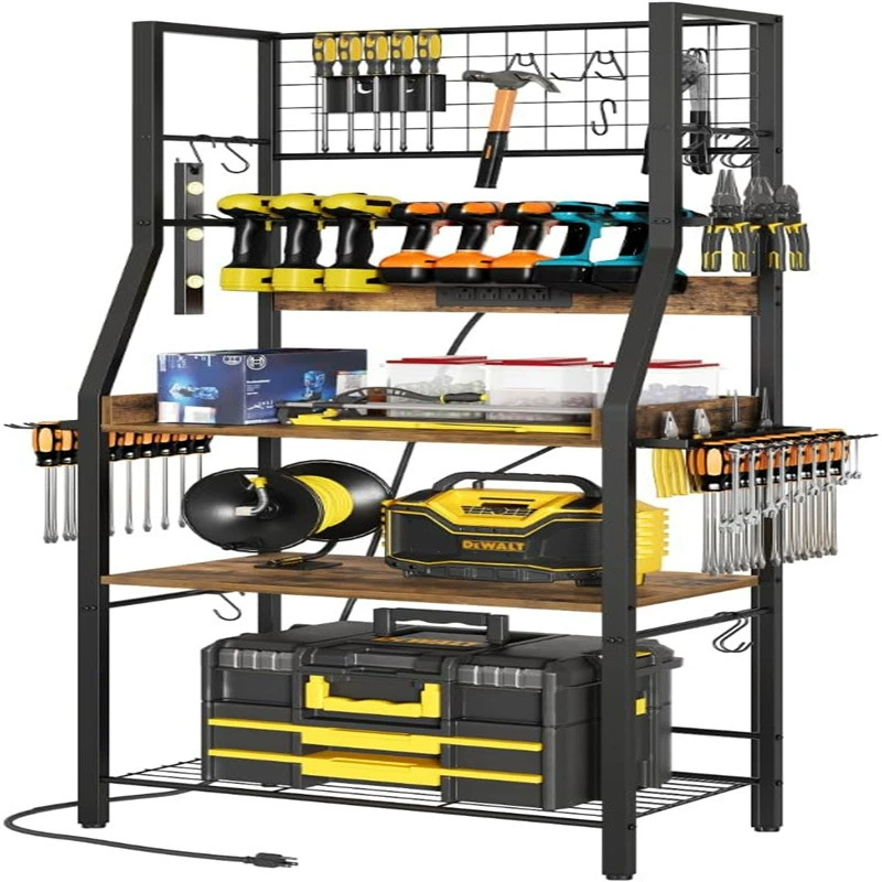 Garden tool storage rack with wheels Power tool storage box Tool bracket Organizing storage rack storage rack