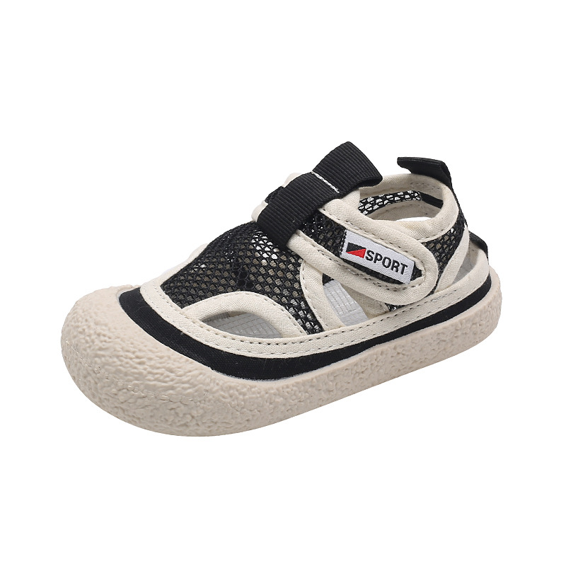 Koreansk version av halvsandaler för barnbröd för våren/sommaren 2022, pojkar och flickor, mjuk sula låg topp enkelmesh_voghion.com