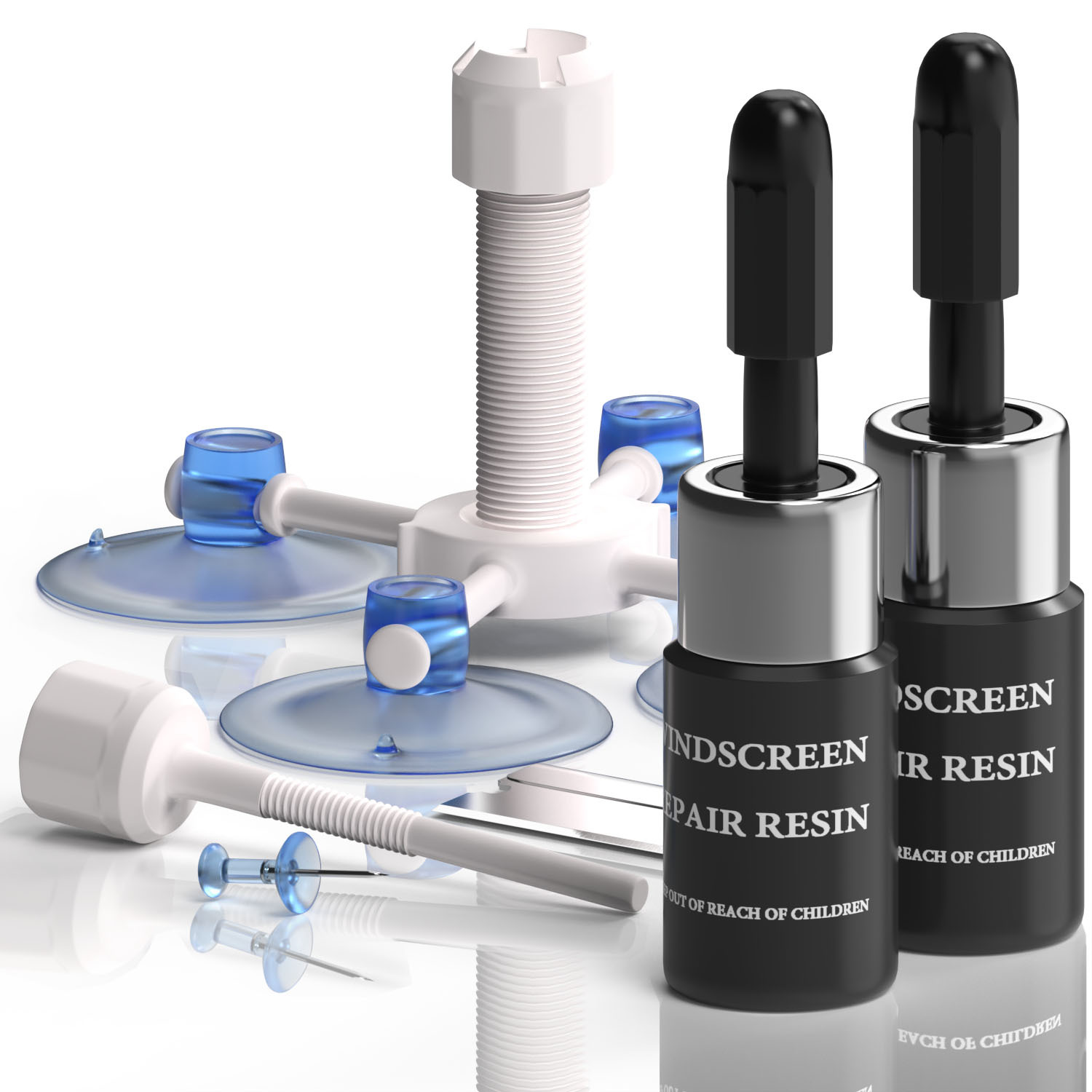 흰색 브래킷이있는 검은 색 2 개