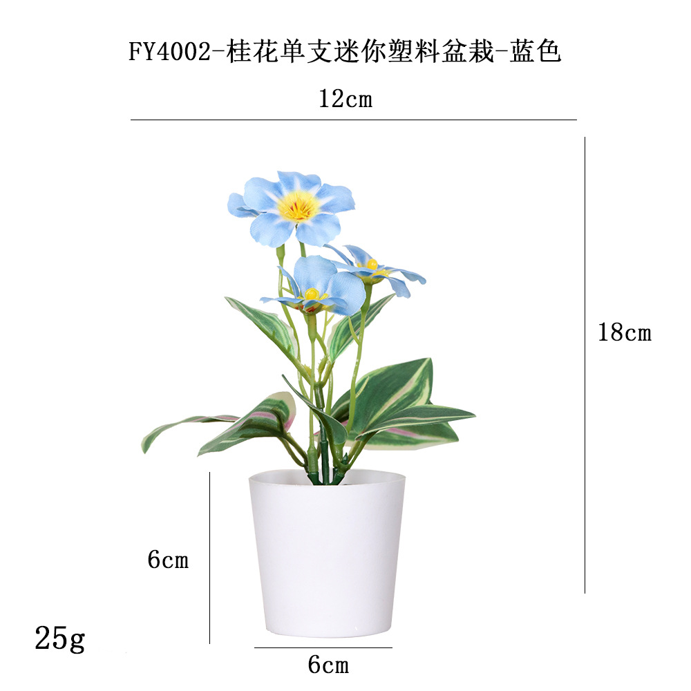 Más de 100 tipos de flores y plantas verdes artificiales, combinaciones de plantas artificiales en macetas de plástico, flores artificiales de gran venta transfronterizas, mini bonsáis artificiales, fuentes de suministro. image 43