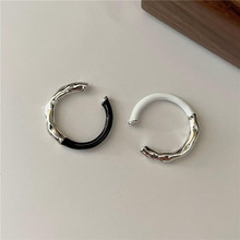 S925纯银韩版肌理感液态金属感滴釉戒指韩国款时髦个性指环批发
