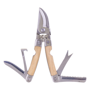 Stainless steel Garden branch shears multi-functional garden pruning shears labor-saving Beech handle scissors tool iron scissors
