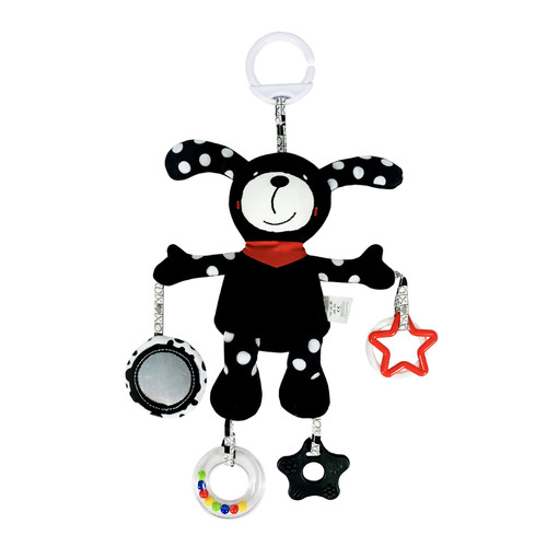 Cute cartoon black and white series animal wind chime baby toy bed trailer manufacturer