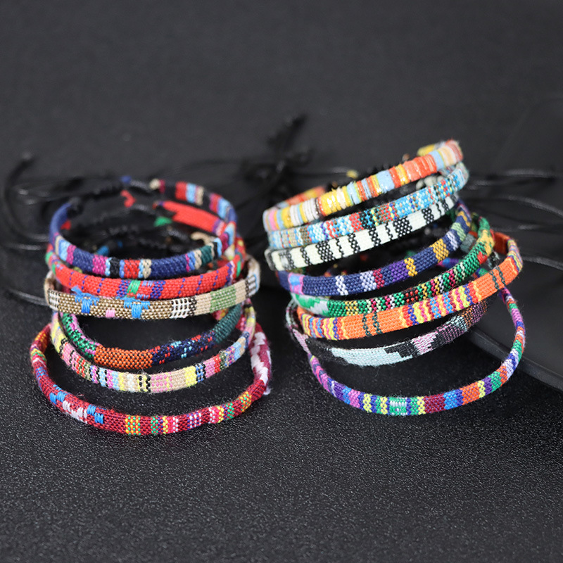 Fashion Colorful Cloth Embroidery Women's Bracelets 1 Piece display picture 1