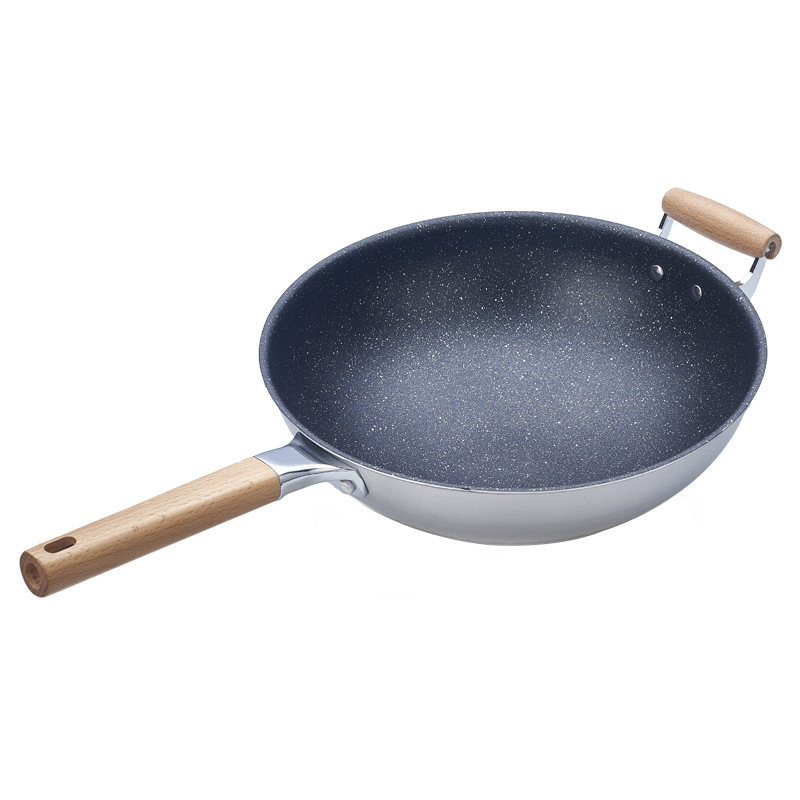 Olla cóncava para Cocina de Inducción, olla antiadherente de piedra médica, olla comercial especial, wok, olla de acero inoxidable, olla de fondo redondo