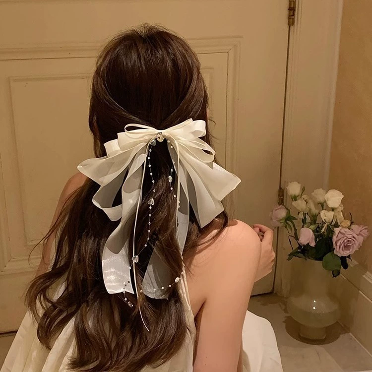 Заколка для волос с белой лентой, супер-фея, чистое желание, заколка для волос, зажим для волос, зажим для волос сзади, аксессуары для волос