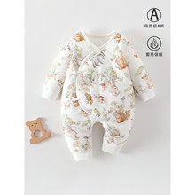 新生儿连体衣秋冬纯棉婴儿蝴蝶衣无骨衣服初生和尚服宝宝春秋哈衣