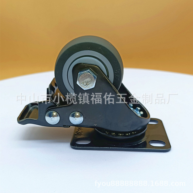 加厚TPR轮1.5寸2寸2.5寸带刹车金钻轮工业脚轮万向轮子家具万向轮