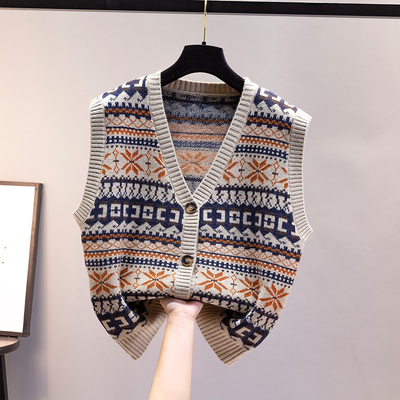 Vest Knitted Jacket Early Spring Autumn 2024 New Women's Loose Women's Sweater Cardigan Vest Vest Knitted Jacket Early Spring Autumn 2024 New Women's Loose Women's Sweater Cardigan Vest