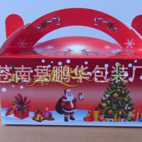 龙港市鹏华包装圣诞苹果食品包装盒双果装手提式礼盒纸盒彩盒制定