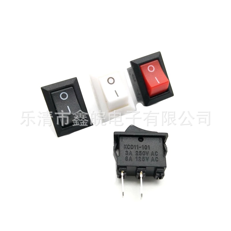 船型开关KCD11两脚15MM*10MM音响2档两脚3A6A电源翘板开关
