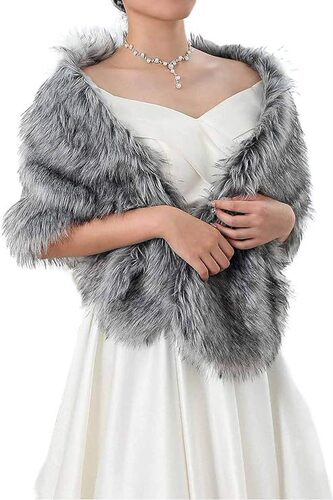 Amazon 2023 new bridal winter fur shawl European and American foreign trade high-end fur waistcoat Christmas dress