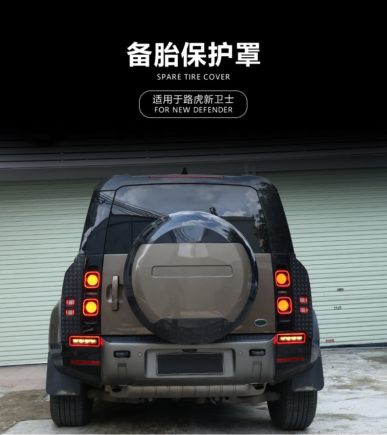 Suitable for 20-25 Models of Land Rover New Defender Spare Tire Cover 90/110/130 Tire Protection Cover Modified Spare Tire Cover