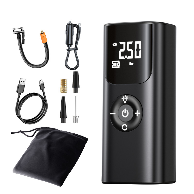 Tire Pressure Portable | Buwei Hava nasosu - neutral-qs002-air-pump-black-universal-english-version
