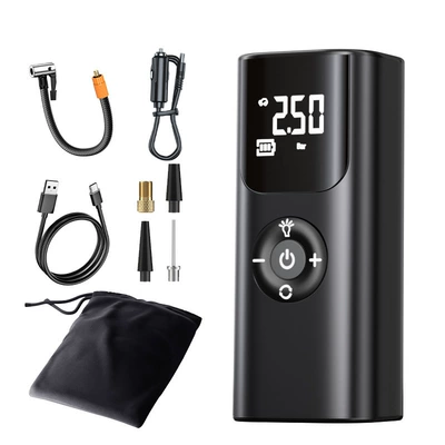 Portable Air Pump Tire Electric | Hava nasosu - neutral-qs002-air-pump-black-universal-model-english-version