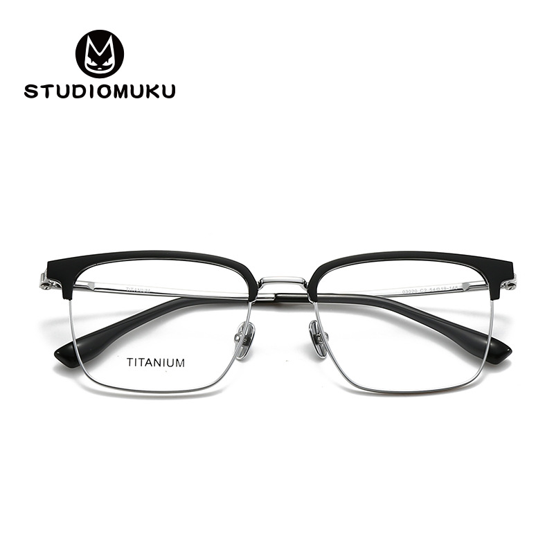 STUDIOMUKU gafas de madera cool línea de gama alta marco de gafas de diseño de contraste estilo marco de gafas retro