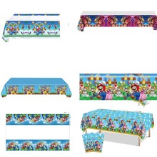 新款马里奥生日派对装饰桌布多款大号全彩色桌布台布一次性装饰