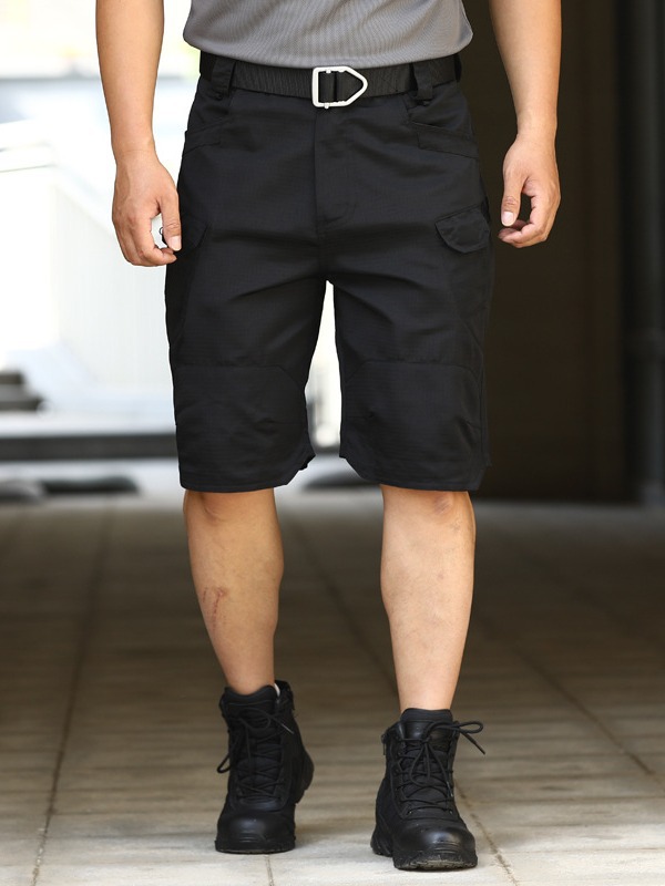 Fans militares tácticos pantalones cortos de camuflaje resistentes al desgaste pantalones de cinco puntos para hombres, montañismo al aire libre urbano de verano, pantalones de herramientas impermeables y transpirables