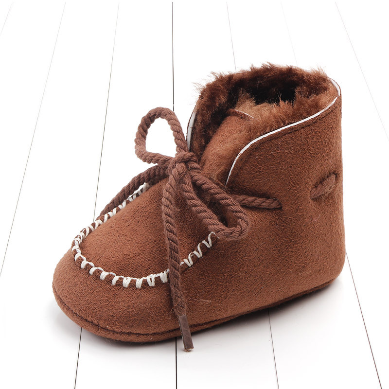 Winter cotton boots 0-1 year old male and female with plush insulation snow soft soled baby walking shoes 2245_voghion.com