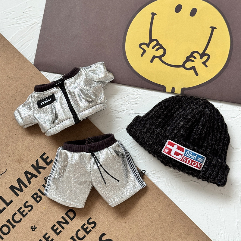 Clothes Only] Labubu Baby Clothes Labubu Clothes Labubu Polar Night Silver Suit Sitting Party Accessories