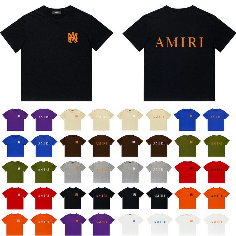 Long-term stock NEW US AMIRI 2022 simple letter printed casual hip hop high street crew neck short sleeve t-shirt