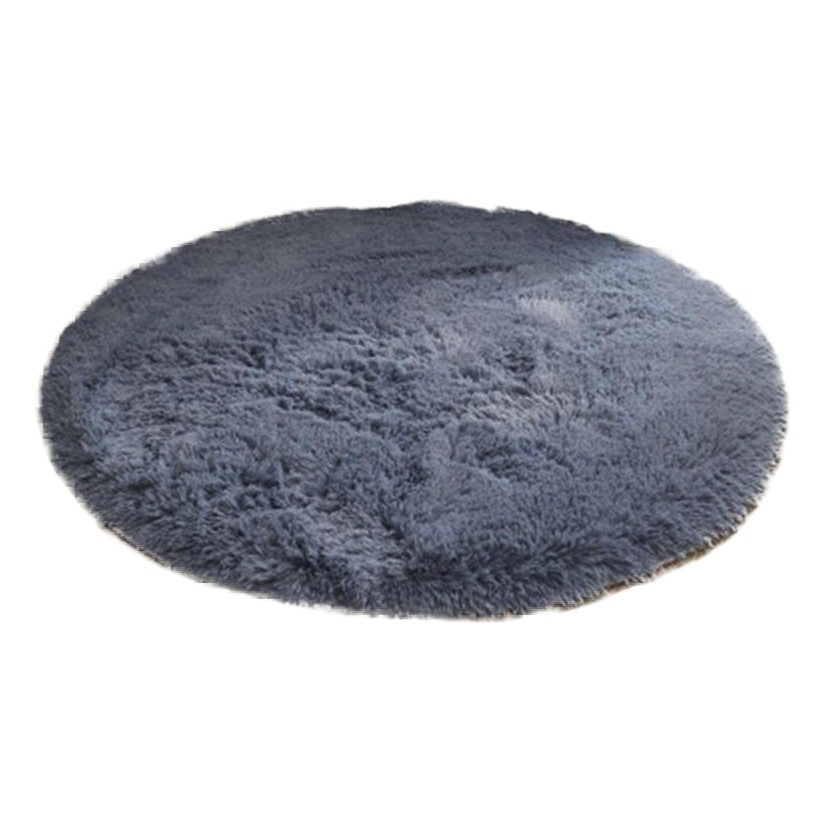 Dormitorio Alfombra de lana de seda redonda de color sólido Nordic simple sala de estar sofá alfombra de piso de felpa casa cesta colgante estera de lana larga