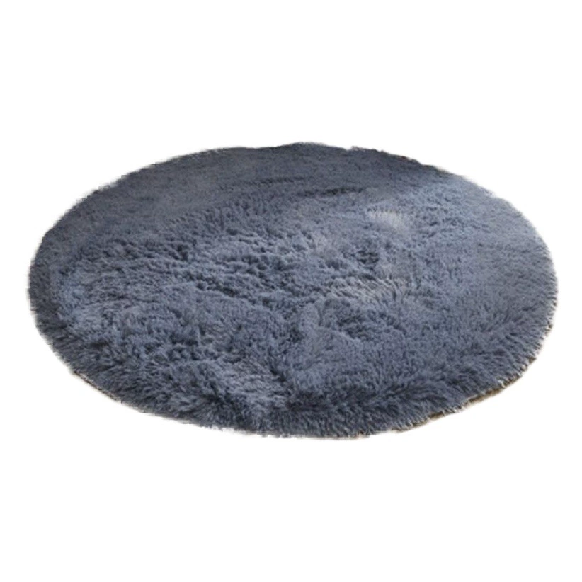 Однотонный круглый ковер из шелка и шерсти для спальни, напольный коврик в скандинавском стиле, простой плюшевый коврик для дивана в гостиной, подвесная корзина для дома.