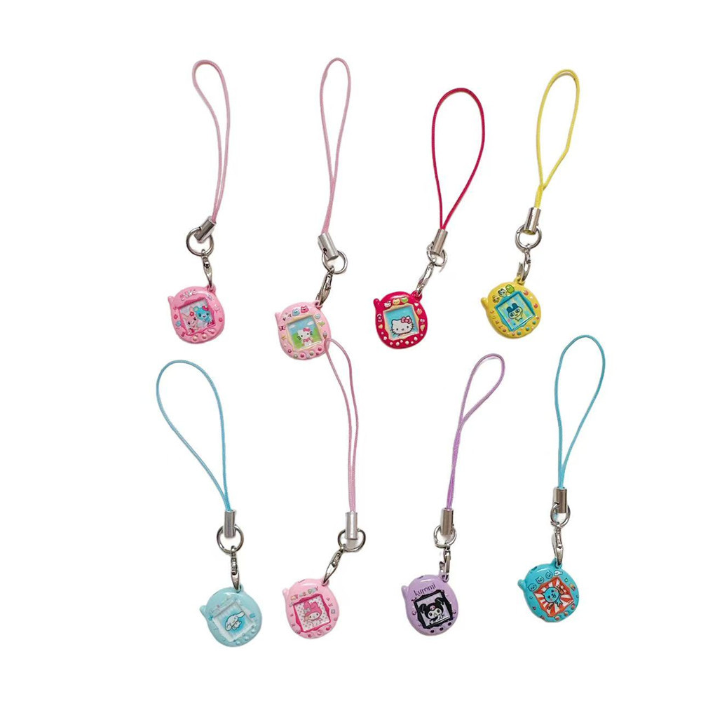 Handmade Tamagotchi Cute Mini Alloy Pendant Tamagotchi Kt Cartoon Phone Pendant Phone Chain Harajuku Style
