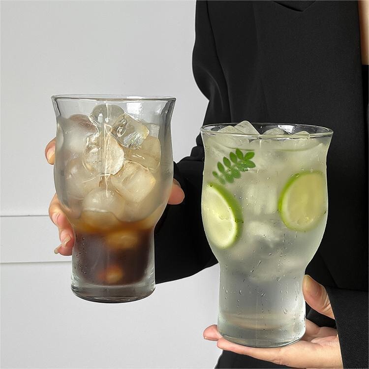 Large-Capacity Transparent Wide-Mouth Glass Ice American Coffee Cup Summer Juice Cold Drink Cup Beer Cup Fruit Tea Cup
