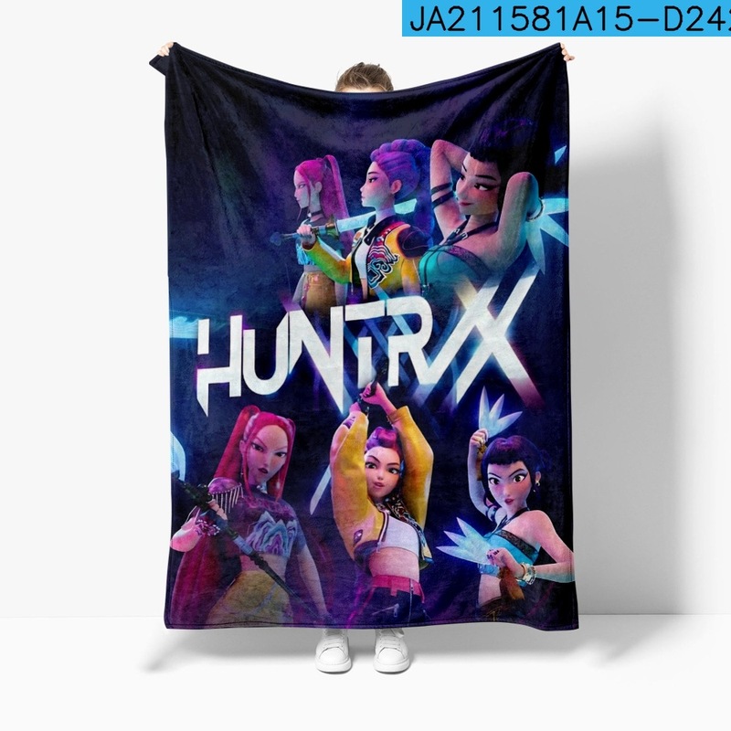 3D新品电影 K-POP 猎魔女团 毛毯午睡毯法兰绒印花保暖|undefined