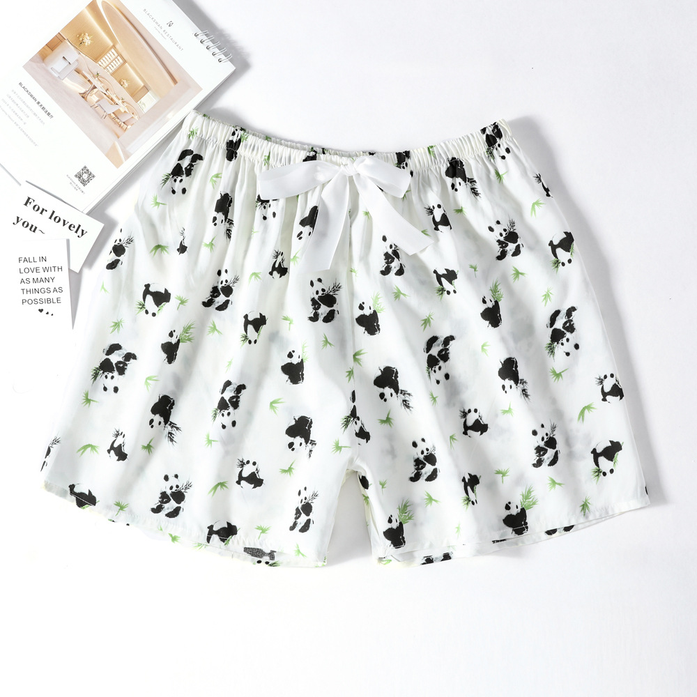 45 pantalones cortos de seda de algodón de verano delgados pijamas transpirables de algodón sintético ultra corto ropa de casa de gran tamaño de playa para mujeres