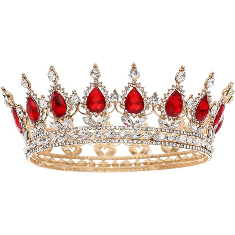Gran princesa europea corona de novia de alta calidad corona barroca europea y americana joyas de cabello de lujo