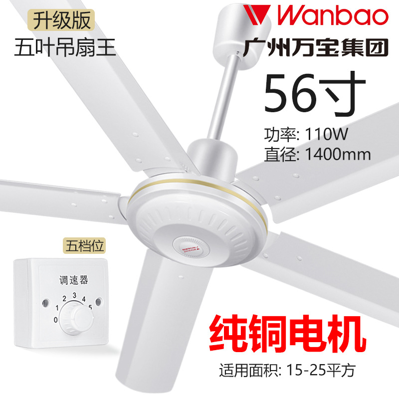 Moteur en cuivre pur (ventilateur de plafond à cinq pales Wanbao king)