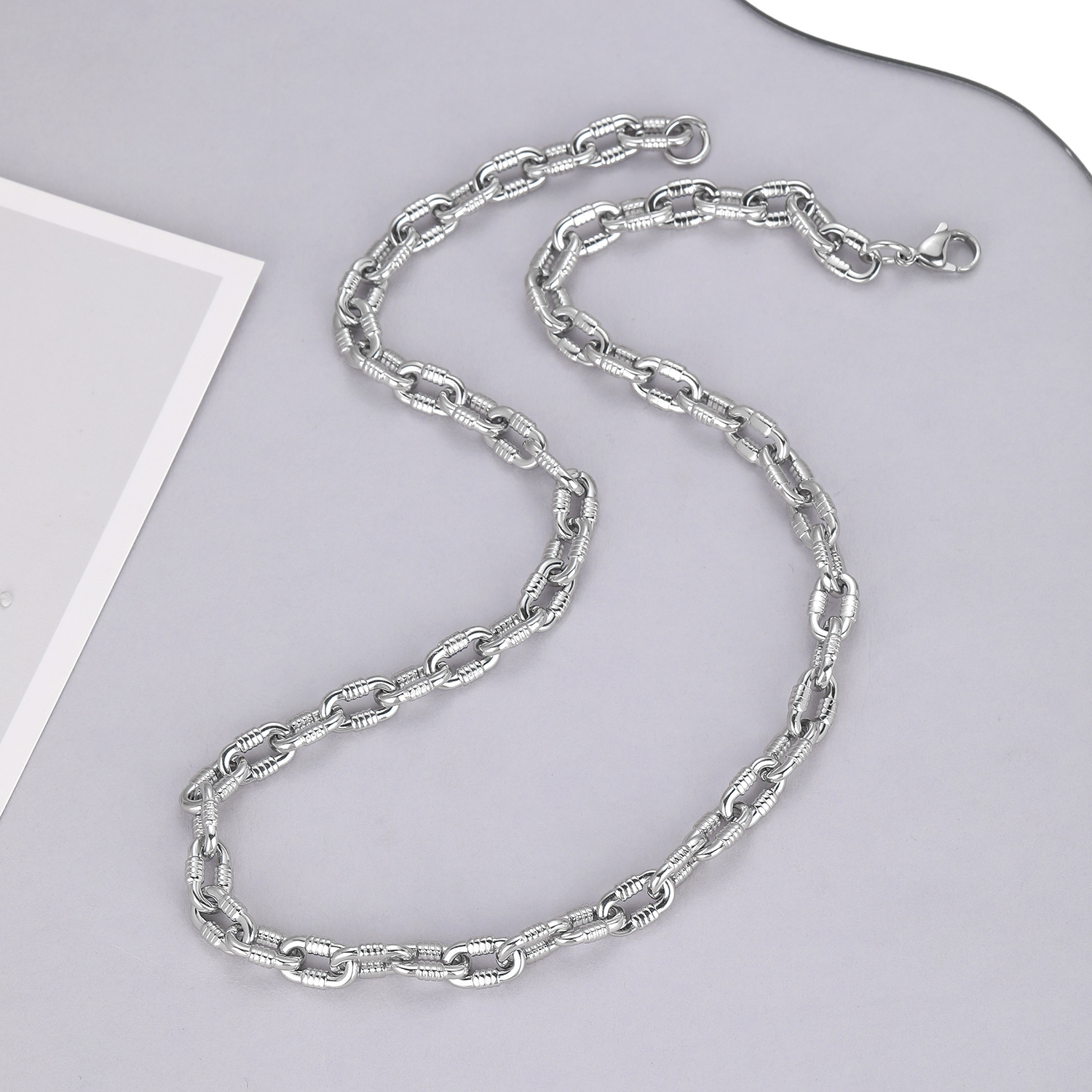 Vintage Style Titanium Steel Geometric Plating Men's Bracelets Necklace display picture 5